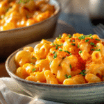 Buffalo Mac and Cheese hero shot of the finished dish