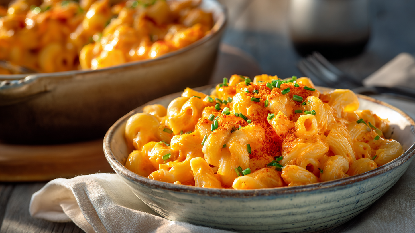 Buffalo Mac and Cheese hero shot of the finished dish