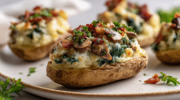 Cheesy Twice-Baked Stuffed Potatoes hero shot