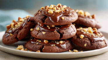 Chocolate Hazelnut Crunch Cookies hero shot