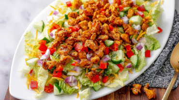 Honey Hot Chicken Salad hero shot with all ingredients