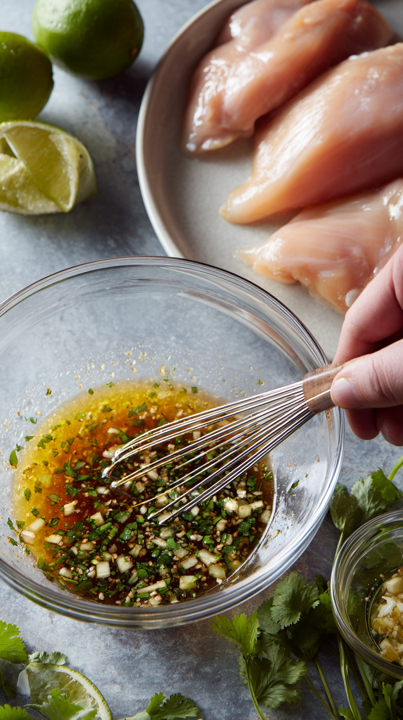 Preparing Key West Grilled Chicken step by step cooking process