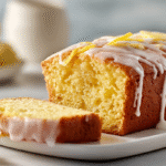 Delicious Lemon Loaf with golden crust and lemon glaze