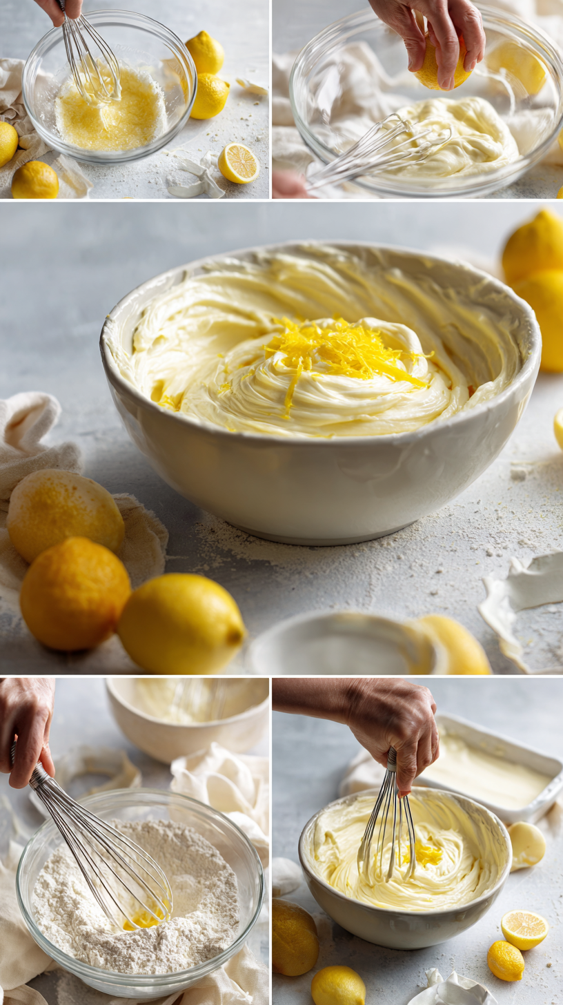 Preparing Lemon Loaf step by step cooking process