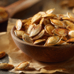 Hero shot of Pumpkin Seed Roasting showing golden brown roasted seeds