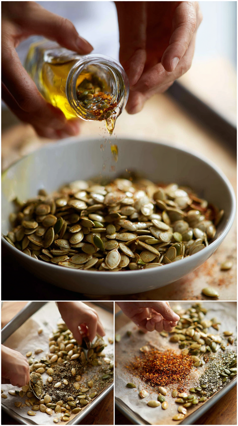 Preparing Pumpkin Seed Roasting step by step cooking process