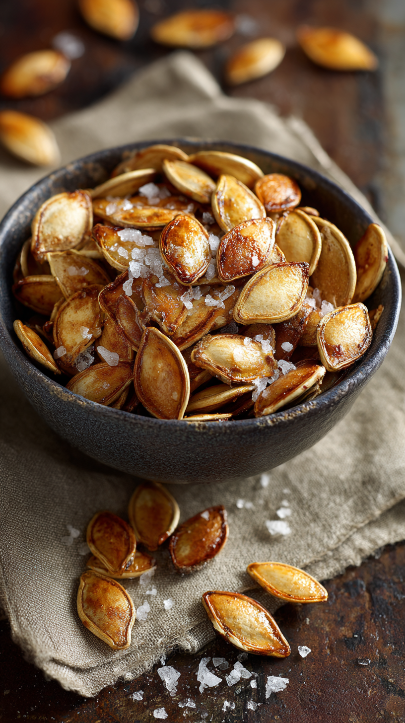 Pumpkin Seed Roasting being served on beautiful dinnerware