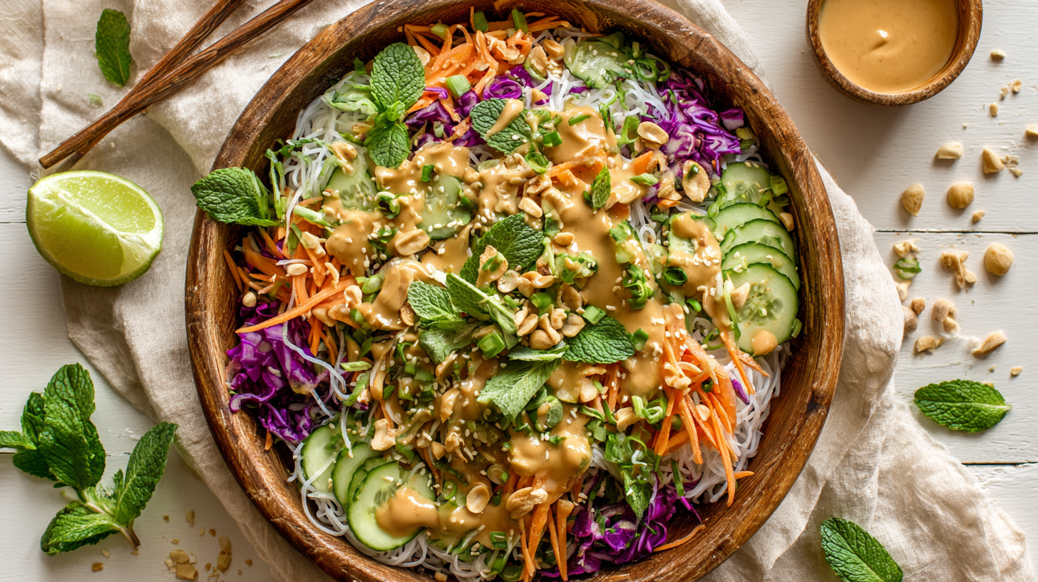 Spring Roll Salad with Peanut Sauce hero shot