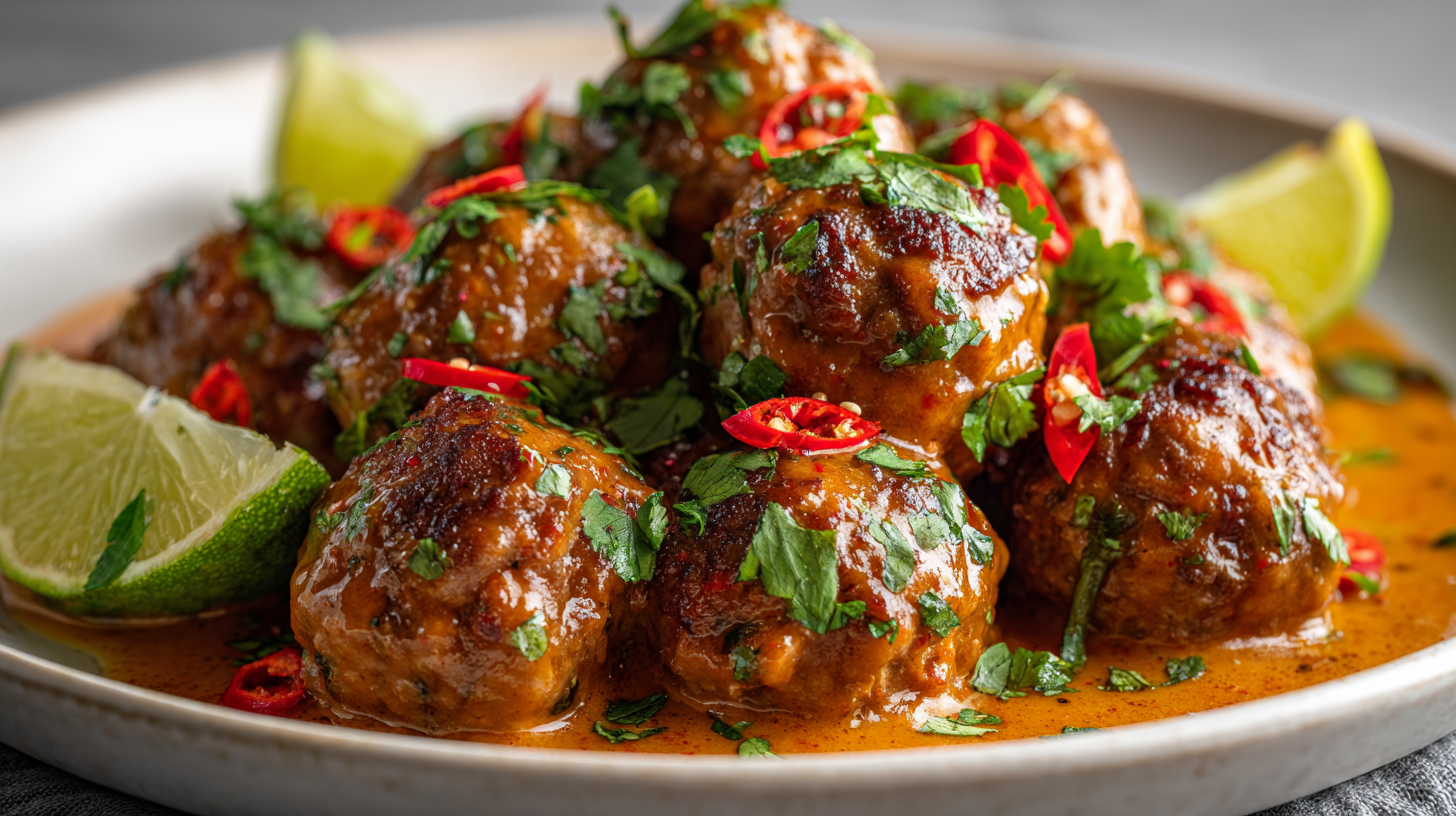 Thai Red Curry Turkey Meatballs hero shot