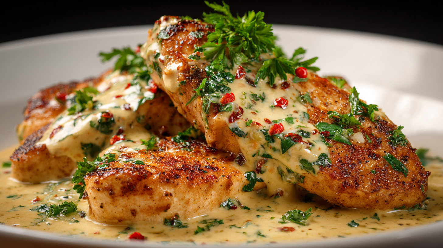 Chicken Fillet in Spicy Garlic-Parmesan Sauce hero shot