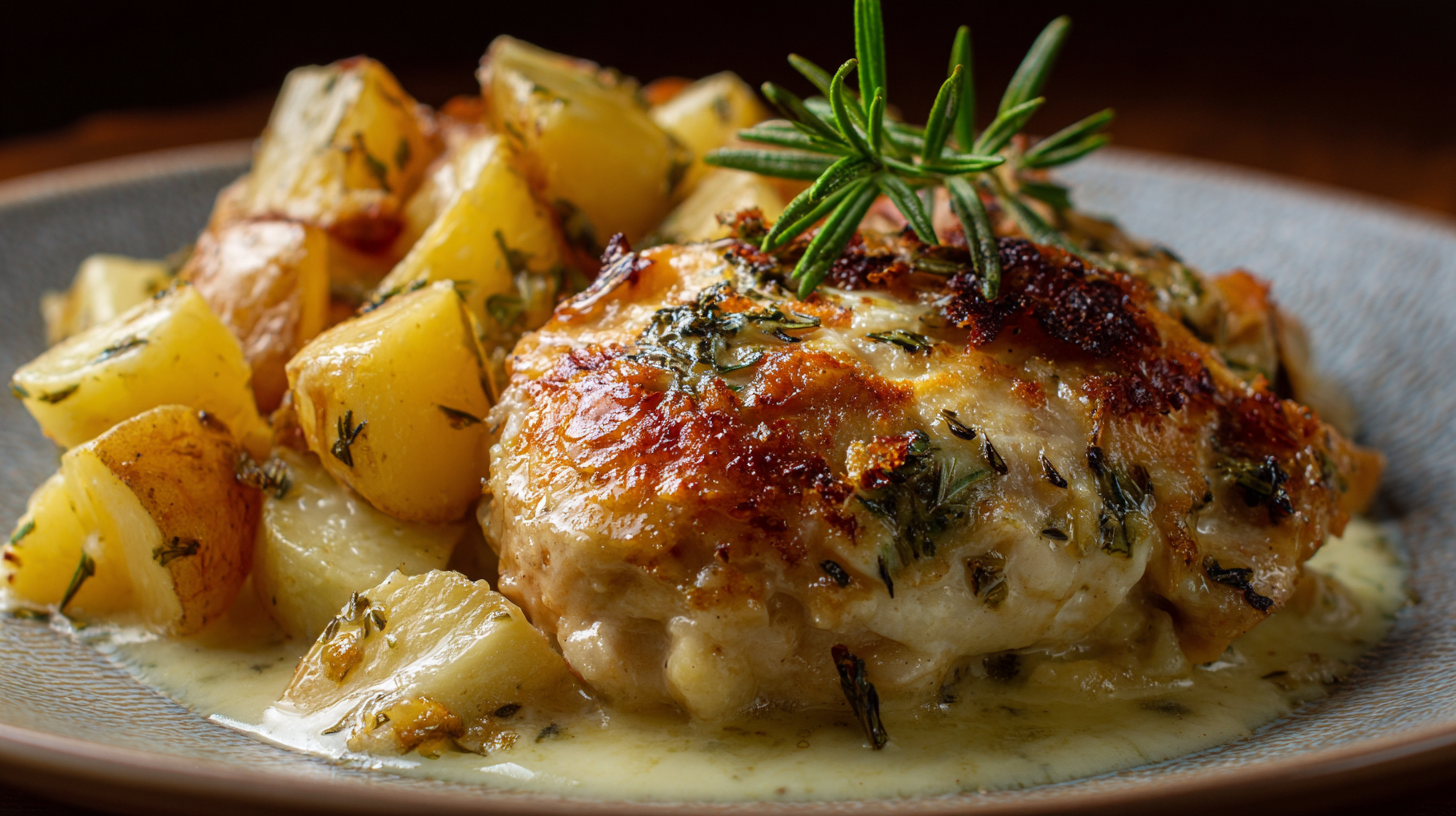 Garlic Parmesan Crockpot Chicken & Potatoes hero shot