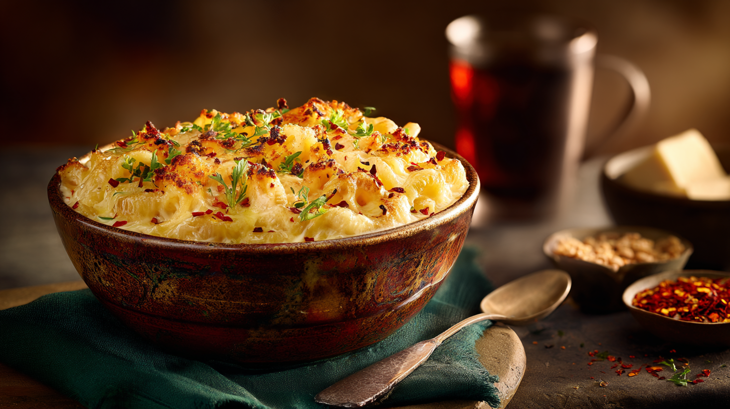 Viral TikTok Mac and Cheese hero shot